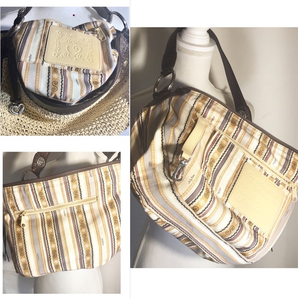 Brighton Straw & Leather shoulder/sachet hand Bag - Picture 6 of 7